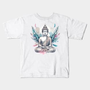 Buddha meditating, yoga meditation, lotus pose yoga Kids T-Shirt